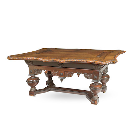 A DUTCH COLONIAL ROSEWOOD AND EBONISED CENTRE TABLE18th century and later image 1