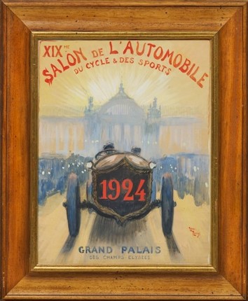 Henri RUDAUX (1870-1927) XIXe Salon de l'Automobile du Cycle et des Sports- 1924 47 x 37 cm image 1