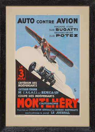 CAR vs. PLANE - Bugatti/Potez  58 x 38 cm image 1