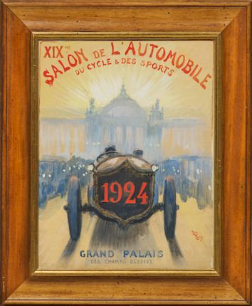 Henri RUDAUX (1870-1927) XIXe Salon de l'Automobile du Cycle et des Sports- 1924 47 x 37 cm image 3