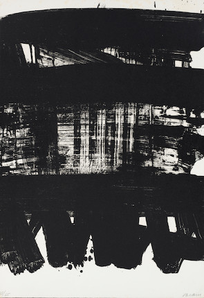 Pierre SOULAGES (1919-2022) LITHOGRAPHIE N21, 1969 (BNF, 68)Lithographie en couleurs sur ArchesSignée et numérotée 31/65Mourlot, imprimeur, Paris Galerie de France, éditeur, Paris 77,5 x 54 cm image 1