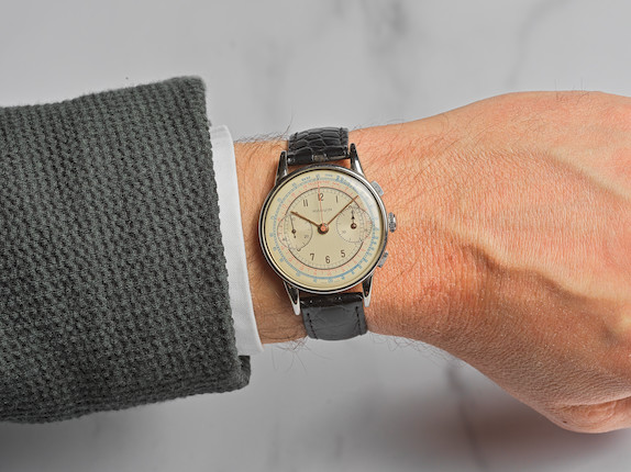Marvin. Chronographe bracelet en acier mouvement mécanique Marvin. A stainless steel manual wind chronograph wristwatch  Circa 1960 image 2
