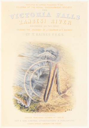 BAINES (THOMAS) The Victoria Falls Zambesi River Sketched on the Spot (During the Journey of J. Chapman & T. Baines), FIRST EDITION, Day & Son, 4 October 1865 image 2