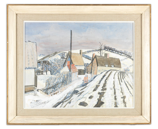 Edward Bawden R.A. (British, 1903-1989) Winter Farm Scene image 2
