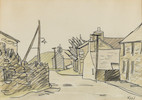 Thumbnail of Sir Kyffin Williams R.A. (British, 1918-2006) Ffestiniog Street Scene image 1