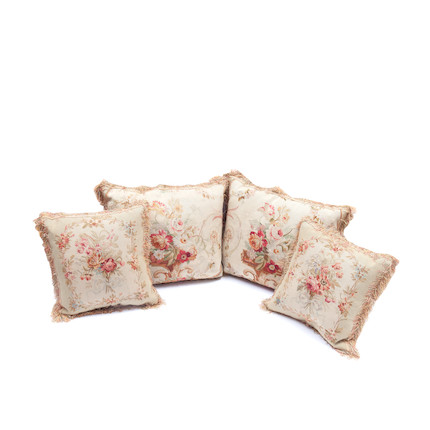 Two pairs of cushions of Aubusson tapestry 19th century image 1