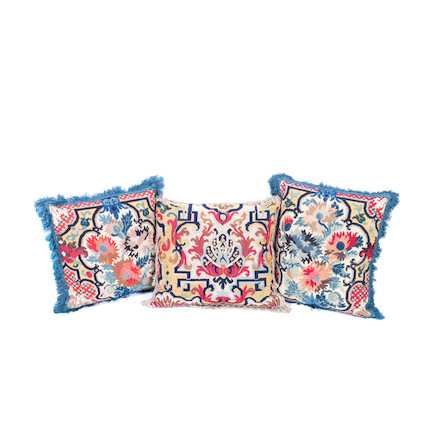 A pair of needlework cushions 18th century, French image 1