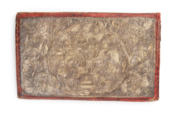 An Ottoman metal-thread embroidered leather wallet Turkey, dated AD 1767 image 3