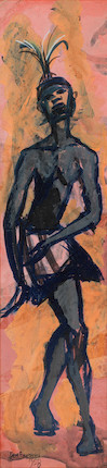Benedict Chukwukadibia Enwonwu M.B.E (Nigerian, 1917-1994) Dancer, 1958 (framed) image 1