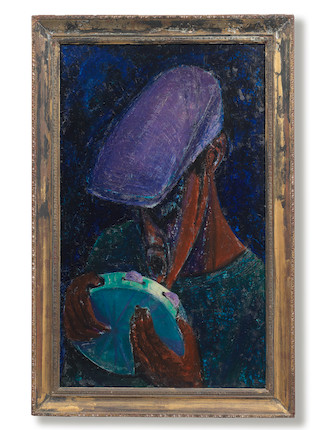 Yusuf Adebayo Cameron Grillo (Nigerian, 1934-2021) Blind Minstrel (framed) image 5