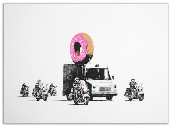 Banksy (born 1974) Donuts (Strawberry), 2009 (Published by Pictures on Walls, London, with their blindstamp) image 1