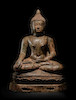 Thumbnail of A COPPER ALLOY FIGURE OF BUDDHA NORTHERN THAILAND, LAN NA KINGDOM, CIRCA 1470-1503 image 1