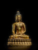 Thumbnail of A GILT COPPER ALLOY FIGURE OF VAJRASANA BUDDHA TIBET, 14TH/15TH CENTURY image 1