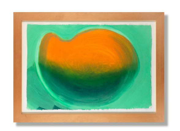 Howard Hodgkin (British, born 1932) Mango Etching with carborundum in colours, with hand-colouring, 1990-91, on Du Chene hand-made paper, initialled, dated and numbered 54/55 in pencil, printed and hand-coloured by Jack Shirreff at the 107 Workshop, published by Waddington Graphics, London, the full sheet, framedSheet 760 x 1100mm (29 7/8 x 43 1/4in) image 2