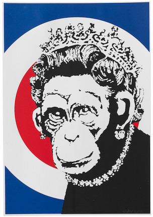 Banksy (born 1974) Monkey Queen, 2003 (Published by Pictures on Walls, London) image 1