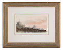 Thumbnail of HM King Charles III (British, born 1948) Windsor Castle North Aspect Lithograph in colours, 1991, on Somerset wove paper, signed, titled, dated and numbered 15/100 in pencil (there were also 15 artist's proofs), printed by Curwen Prints Ltd., Chilford, published by Anna Hunter Fine Arts, London, with margins, framed; accompanied by the justification page signed by the publisher, housed within the blue linen-covered portfolioImage 245 x 425mm (9 5/8 x 16 3/4in)(2) image 4