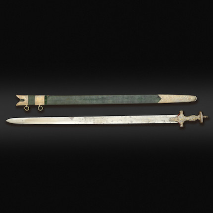 The Bedchamber Sword of Tipu Sultan (reg. 1782-1799), a fine gold-koftgari-hilted steel sword (sukhela) India,  18th Century image 14