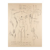 Thumbnail of Jean-Michel Basquiat (American, 1960-1988) Étude académique de la figure masculine, d'après Da Vinci, 1983 sérigraphie en noir sur papier de riz Okiwaraepreuve non signée (mis à part l'édition de 20)avec le cachet sec de l'imprimeur, New City Editions, Venise, Californiefeuille 100.6 x 79.6cm (39 1/4 x 31 1/4in).screenprint in black on Okiwara rice paperunsigned proof (aside from the edition of 20)with the blindstamp of the printer, New City Editions, Venice, California image 3