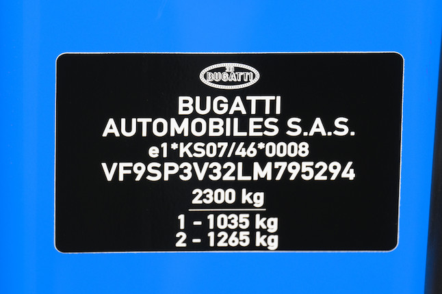 2020 Bugatti  Chiron   Chassis no. VF9SP3V32LM795294 image 54