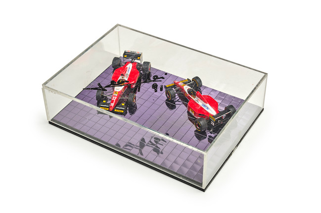 Bonhams : Ferrari box signed by Jean Alesi and Heco Brand, numbered ...