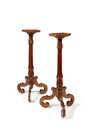 A rare set of six Dutch walnut and yew candle standsLate 17th / early 18th century (6) image 9