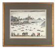 Thumbnail of Laurence Stephen Lowry R.A. (British, 1887-1976) Crime Lake Offset lithograph in colours, 1972, on wove paper, signed in pencil, ink stamped '274', from the edition of 500, printed by Max Jaffe, Vienna, published by the Adam Collection Ltd., with the Fine Art Trade Guild blindstamp, with margins, framedImage 458 x 608mm (18 x 24in)Sheet 578 x 708mm (22 1/2 x 27 7/8in) image 3