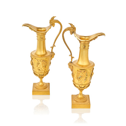 A pair of Empire gilt bronze ewers attributed to Claude Galle (French, 1759-1815) Circa 1805 (2) image 1