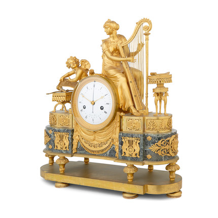 A fine and impressive early 19th century French ormolu and marble mantel clock Laurent, Paris image 7