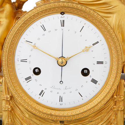 A fine and impressive early 19th century French ormolu and marble mantel clock Laurent, Paris image 4
