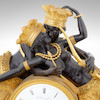 Thumbnail of A fine early 19th century French gilt and patinated bronze mantel clock depicting a pair of lovers De Verberie & Company, Paris image 2