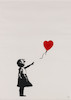Thumbnail of Banksy (British, born 1974) Girl with Balloon  Screenprint in colours, 2004, on wove paper, numbered 233/600 in pencil, published by Pictures on Walls, London, with their blindstamp, the full sheet, framedSheet 700 x 499mm (27 5/8 x 19 5/8in) image 1