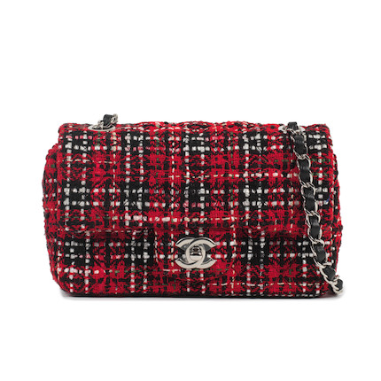 Bonhams : Virginie Viard for Chanel a Red Tweed Mini Flap Bag Spring 2020  (include serial sticker and authenticity card)