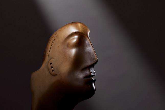 Henry Moore O.M., C.H. (British, 1898-1986) Head 17.7 cm. (7 in.) high (including the marble base) Carved in 1930 (Unique) image 4