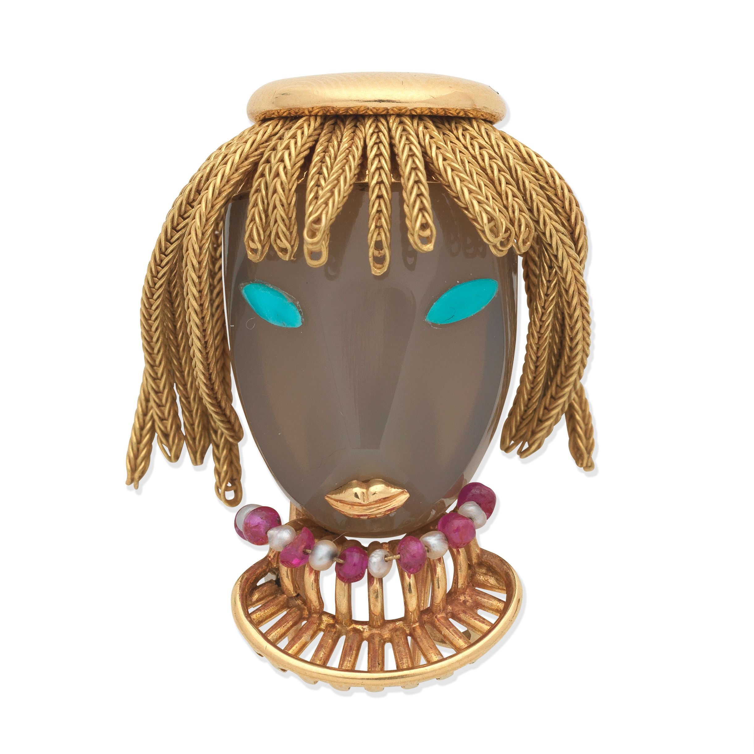 ANDRÉ COL: GEM-SET BROOCH,