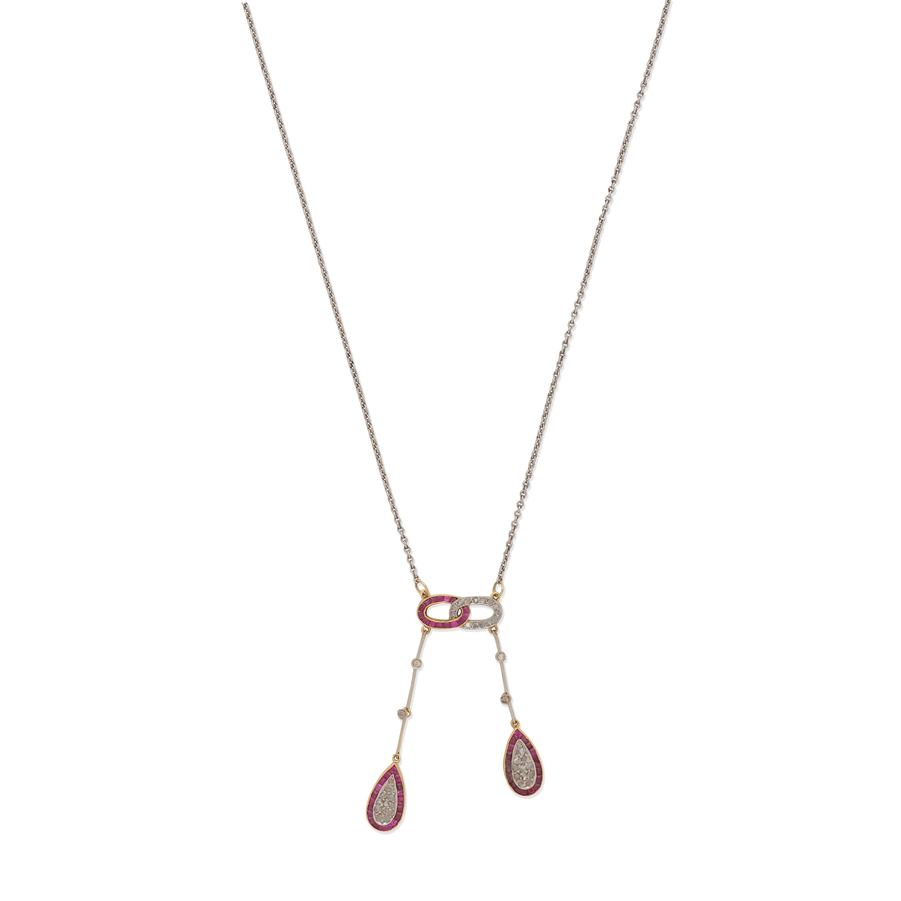 RUBY AND DIAMOND NEGLIGÉE NECKLACE,