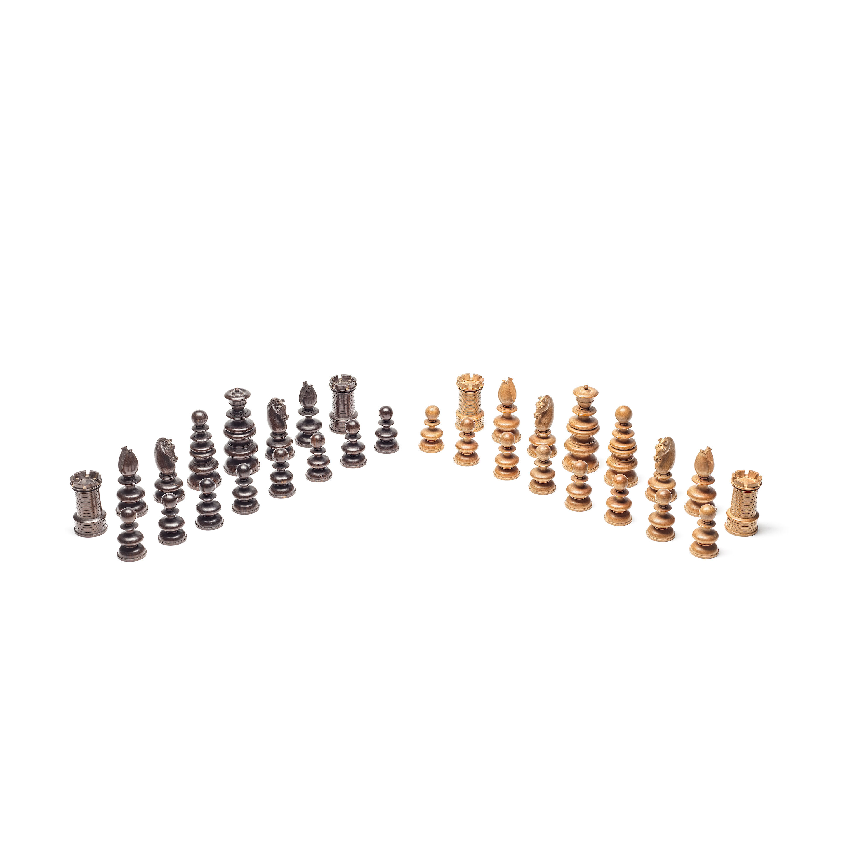 Signed Chess Set A rare first half 19th century signed laburnum and boxwood chess set ...