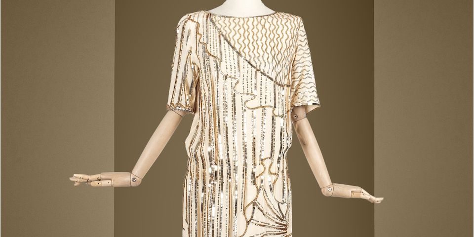 karl lagerfeld gold dress Karl Lagerfeld for Chloe 1981 Black & Liquid Gold Dress