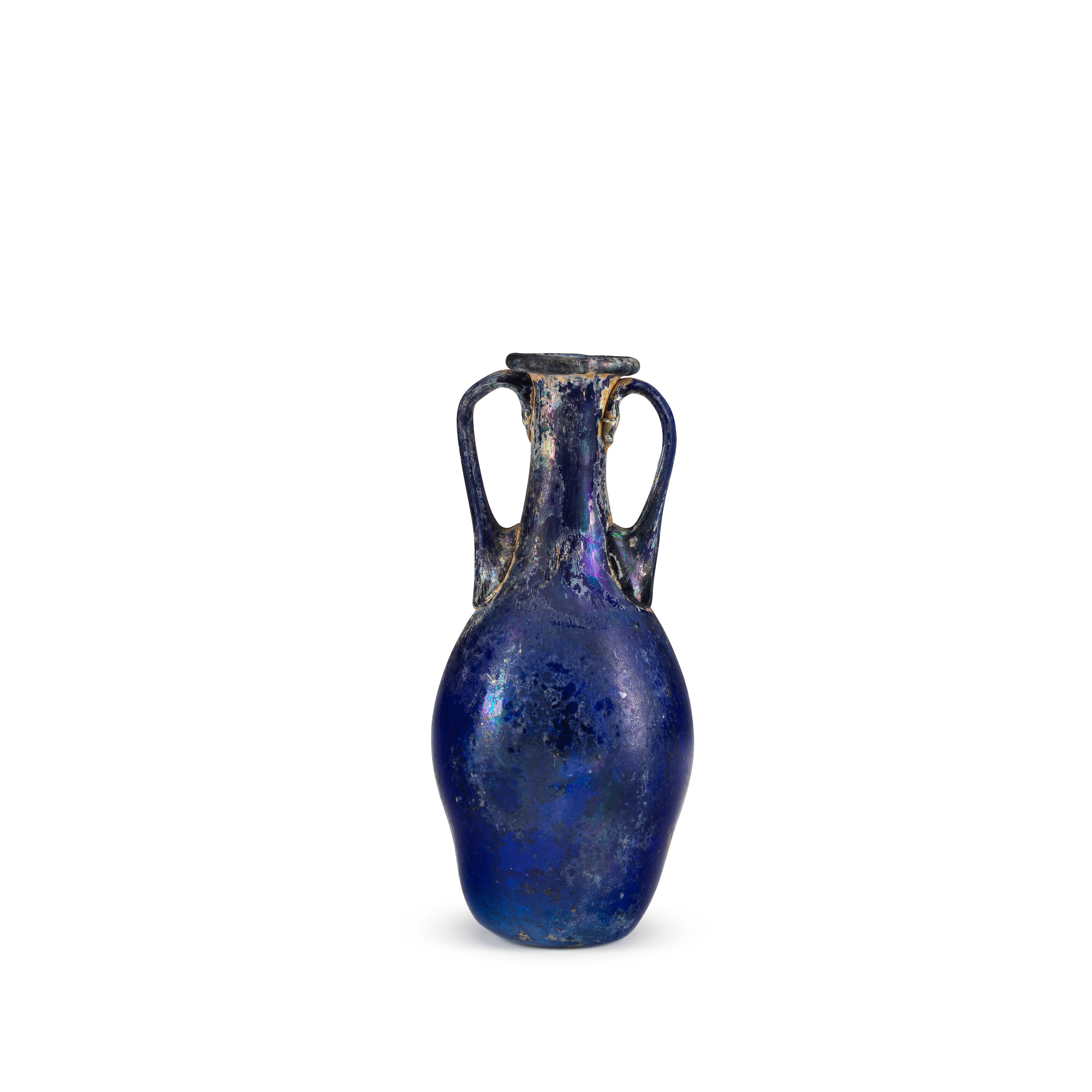 A Roman cobalt blue glass amphora