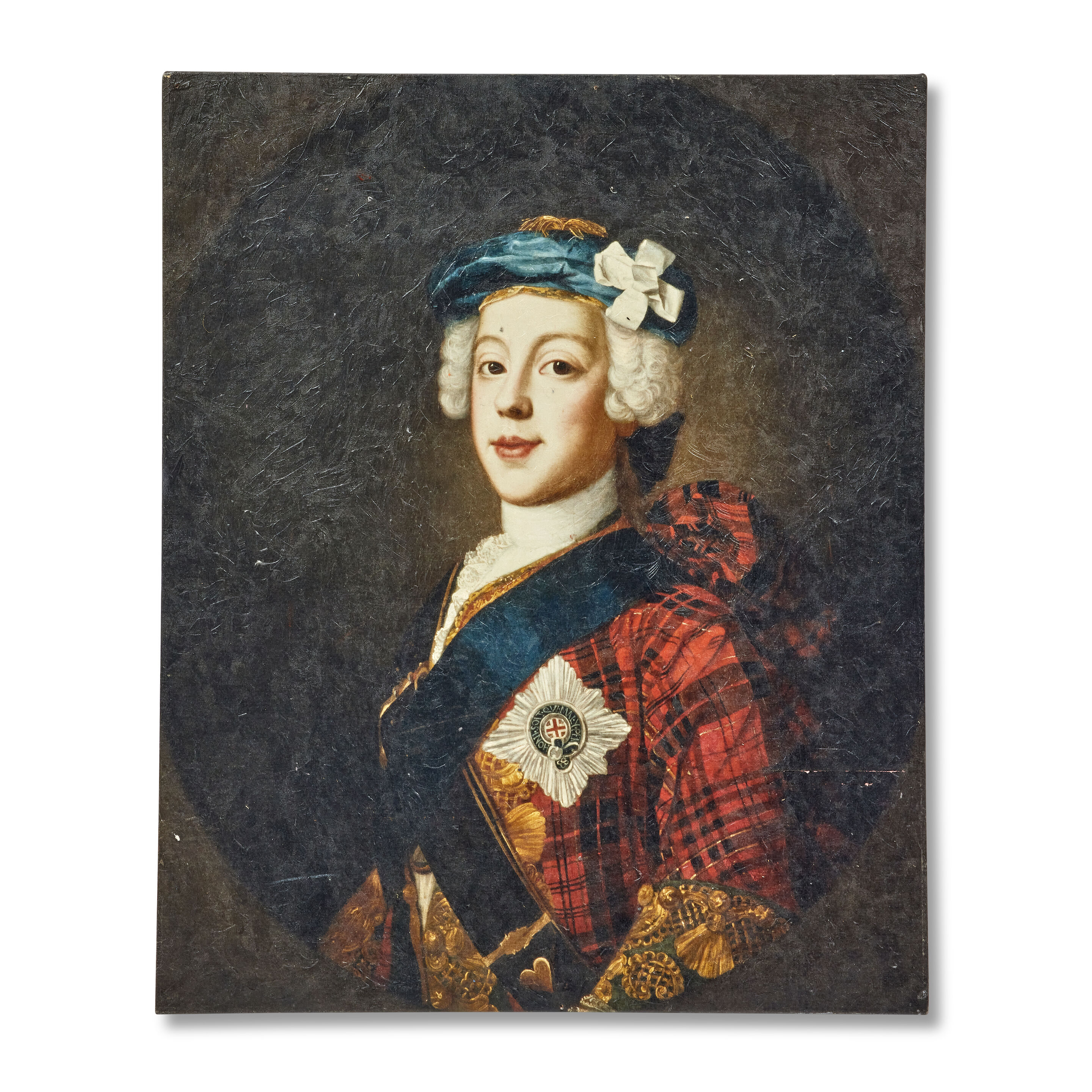 After William Mosman (British, 1700-1771) A photographic reproduction canvas of Prince Charles Edward Stuart, (Bonnie Prince Charlie)