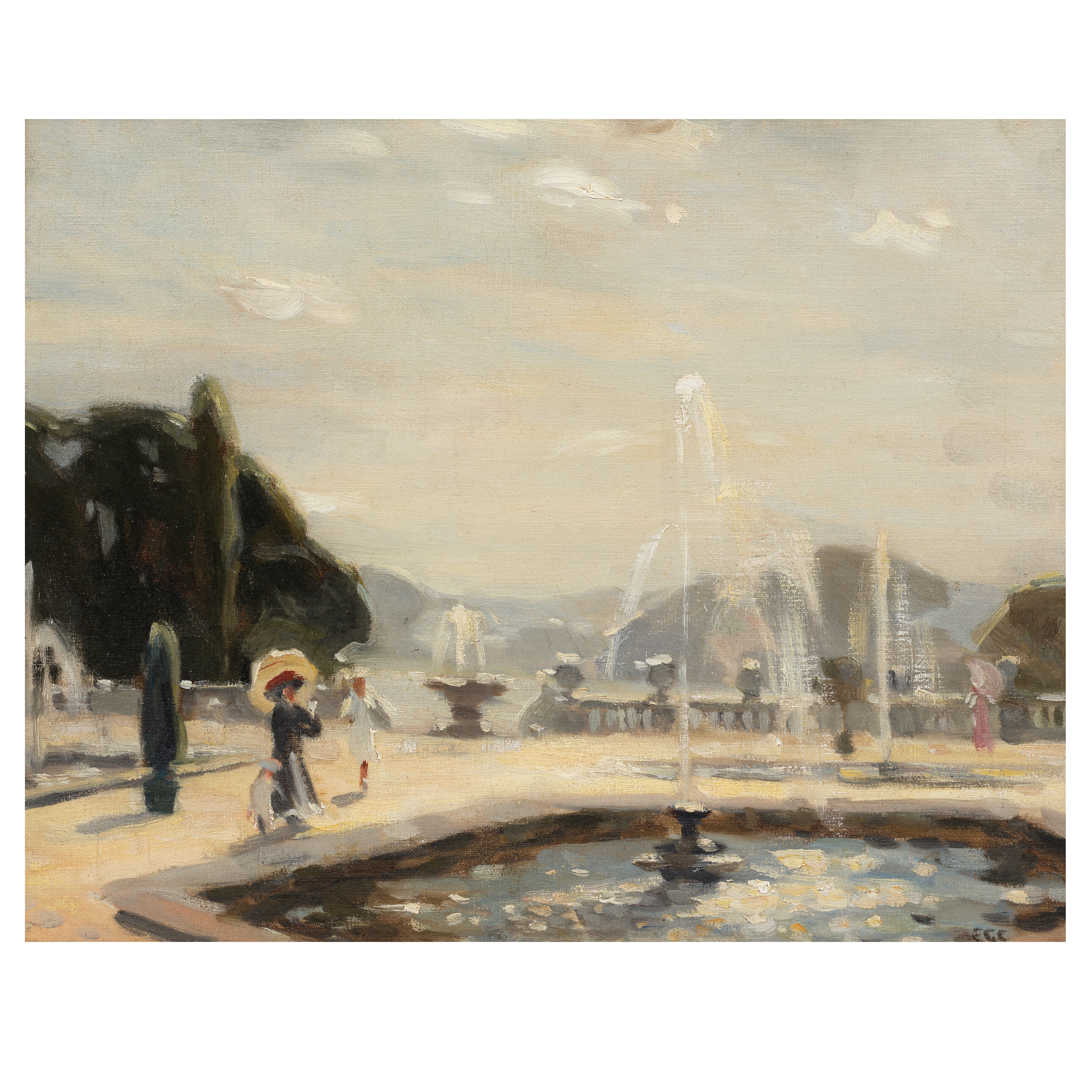 The fountain 30.5 x 38.1 cm. (12 x 15 in.)