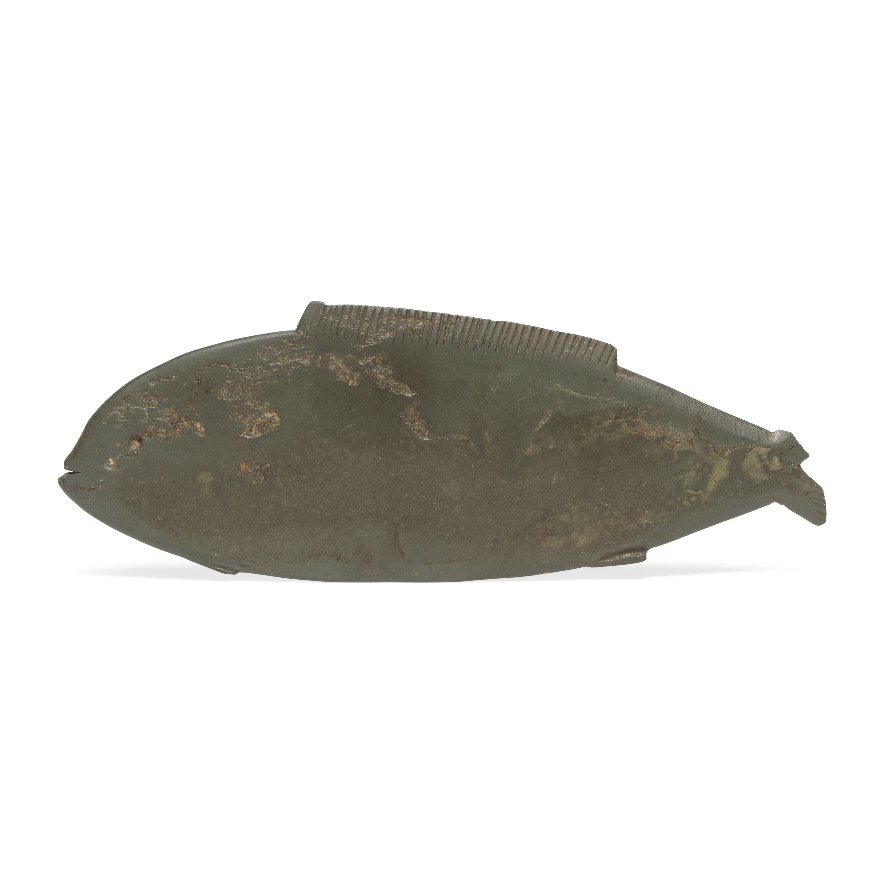 An Egyptian greywacke fish palette