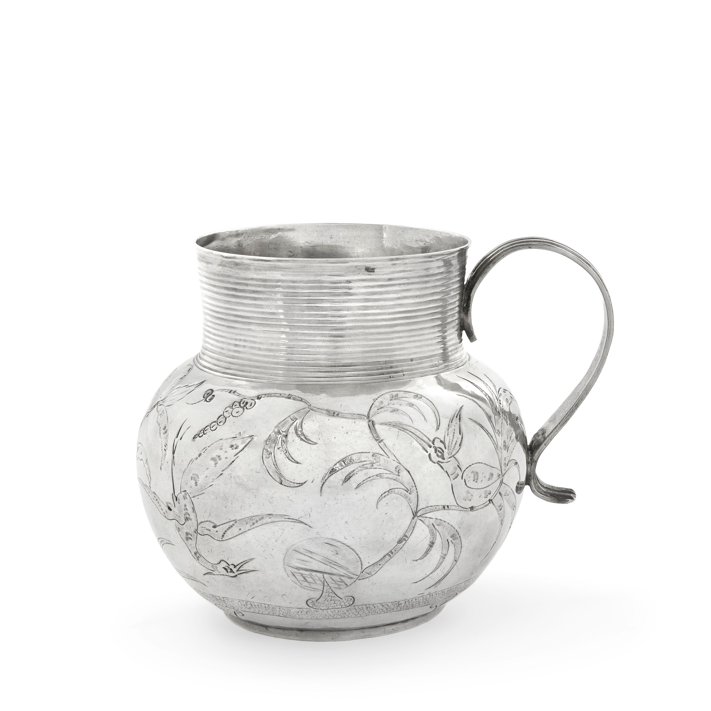 A Charles II silver Chinoiserie mug maker's mark Edward Gladwin overstriking that of another, London 1683