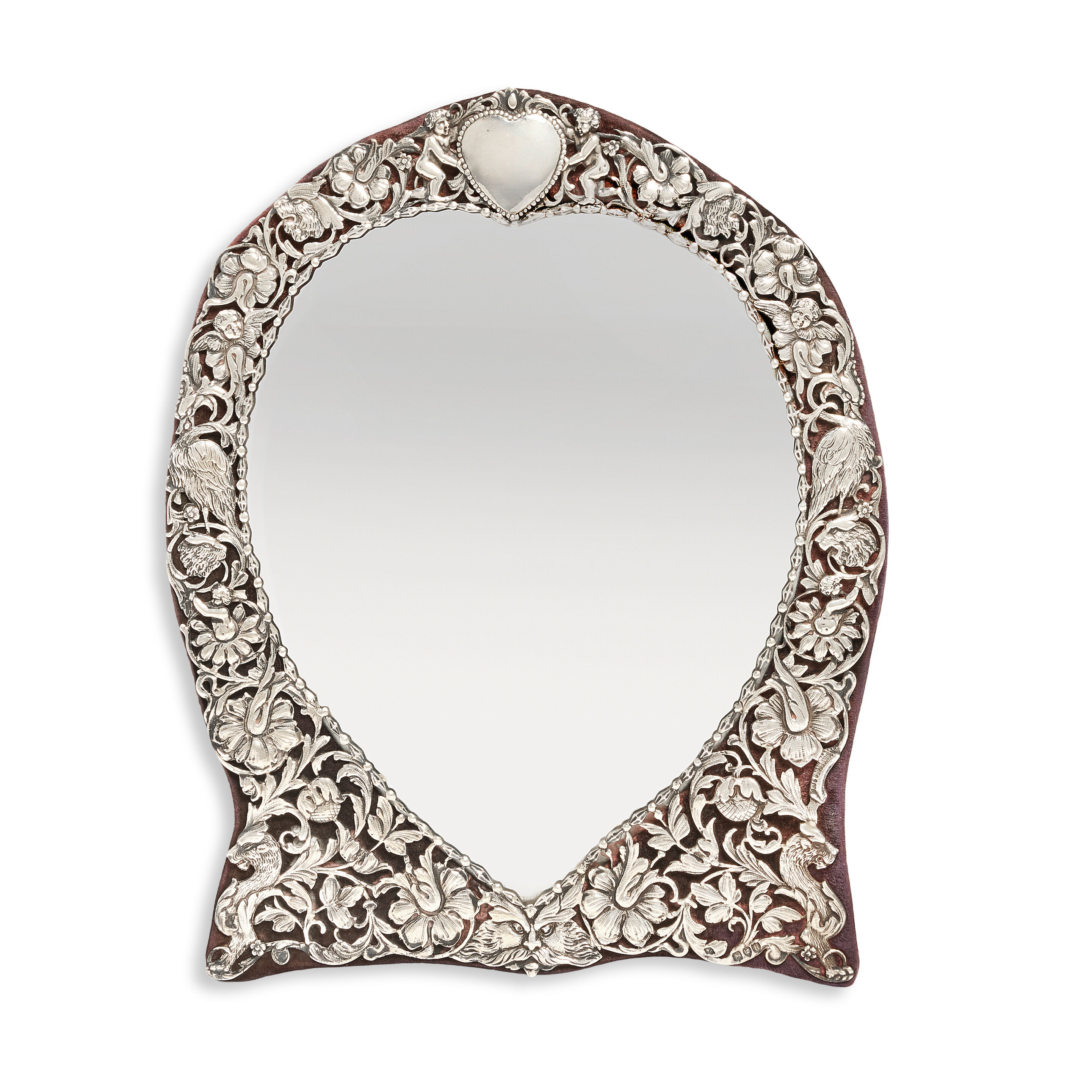 A Victorian silver table mirror William Comyns, London 1892