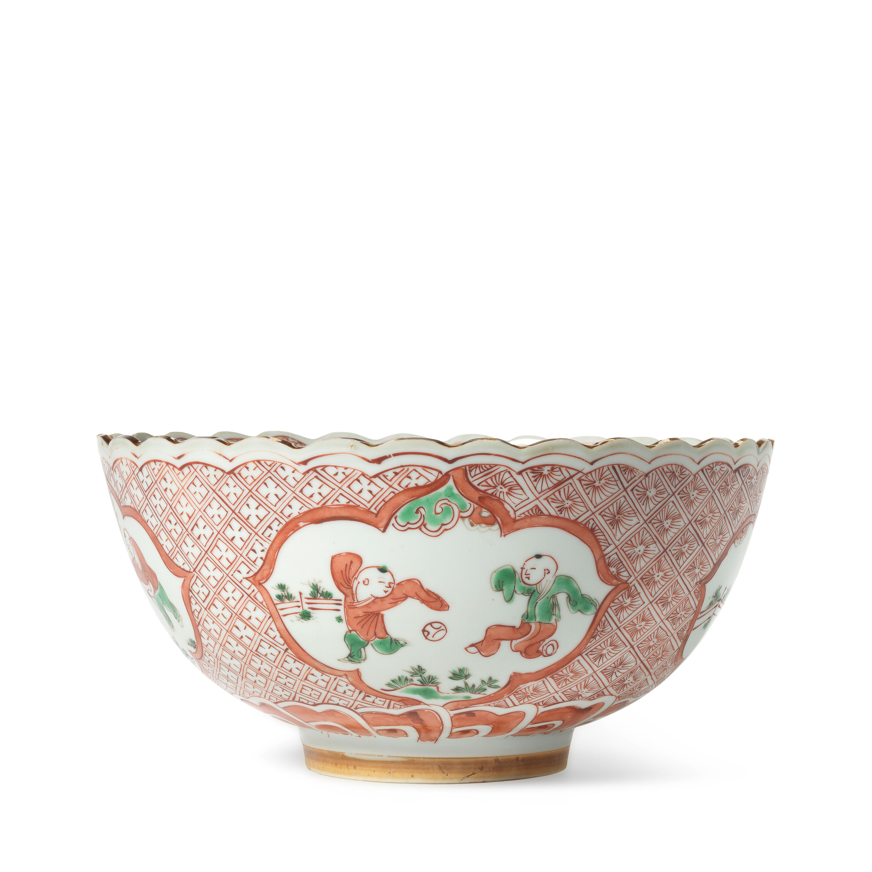 AN ENAMELLED 'BOYS' BOWL FOR THE JAPANESE MARKET Chongzhen