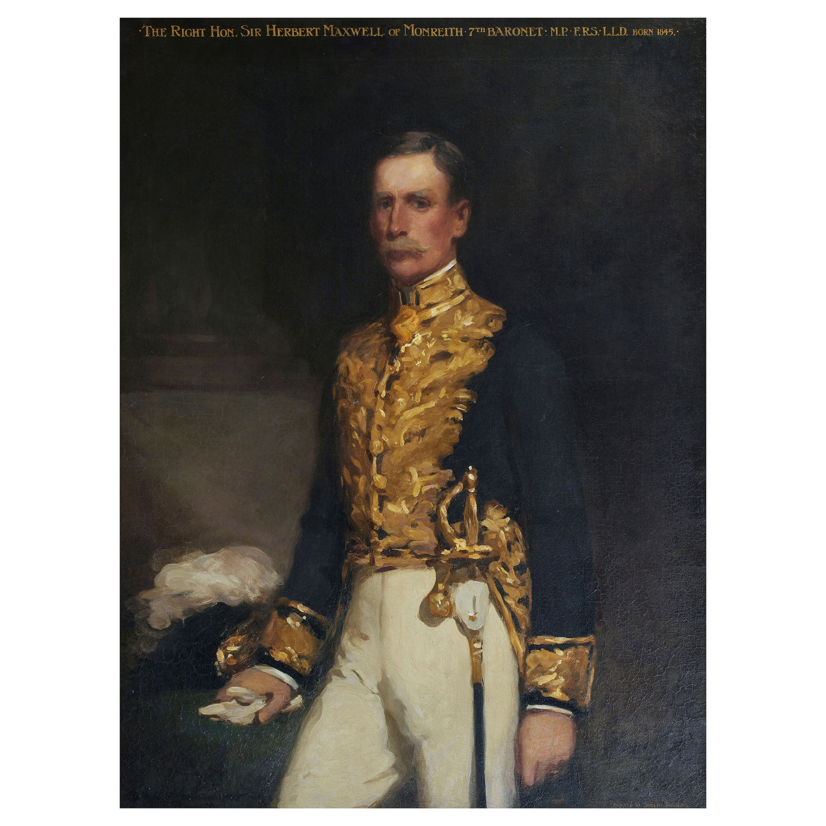 Three-quarter length, in uniform