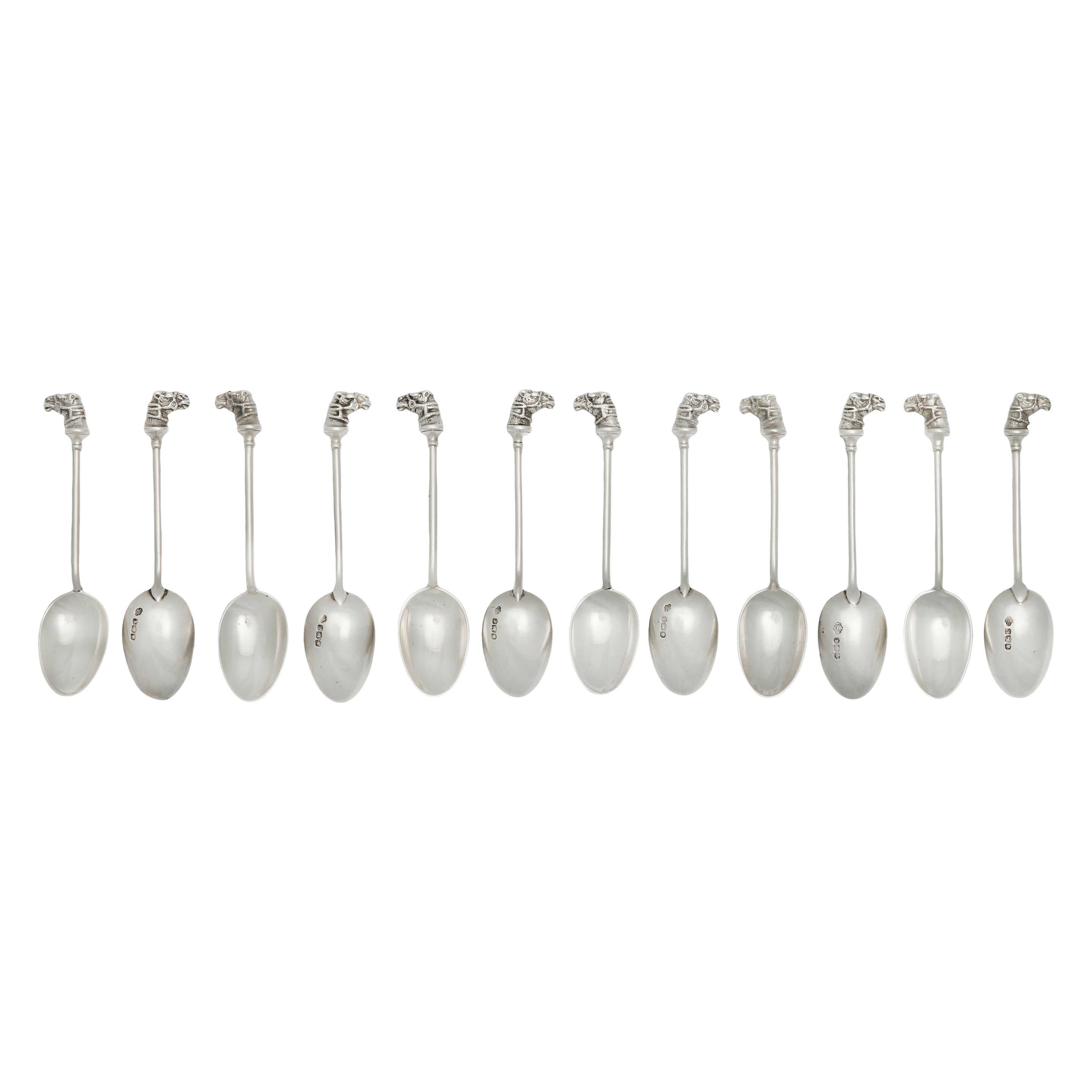A group of novelty coffee spoons William Hutton & Sons Ltd, Sheffield 1923, 1924, 1927 and 1928