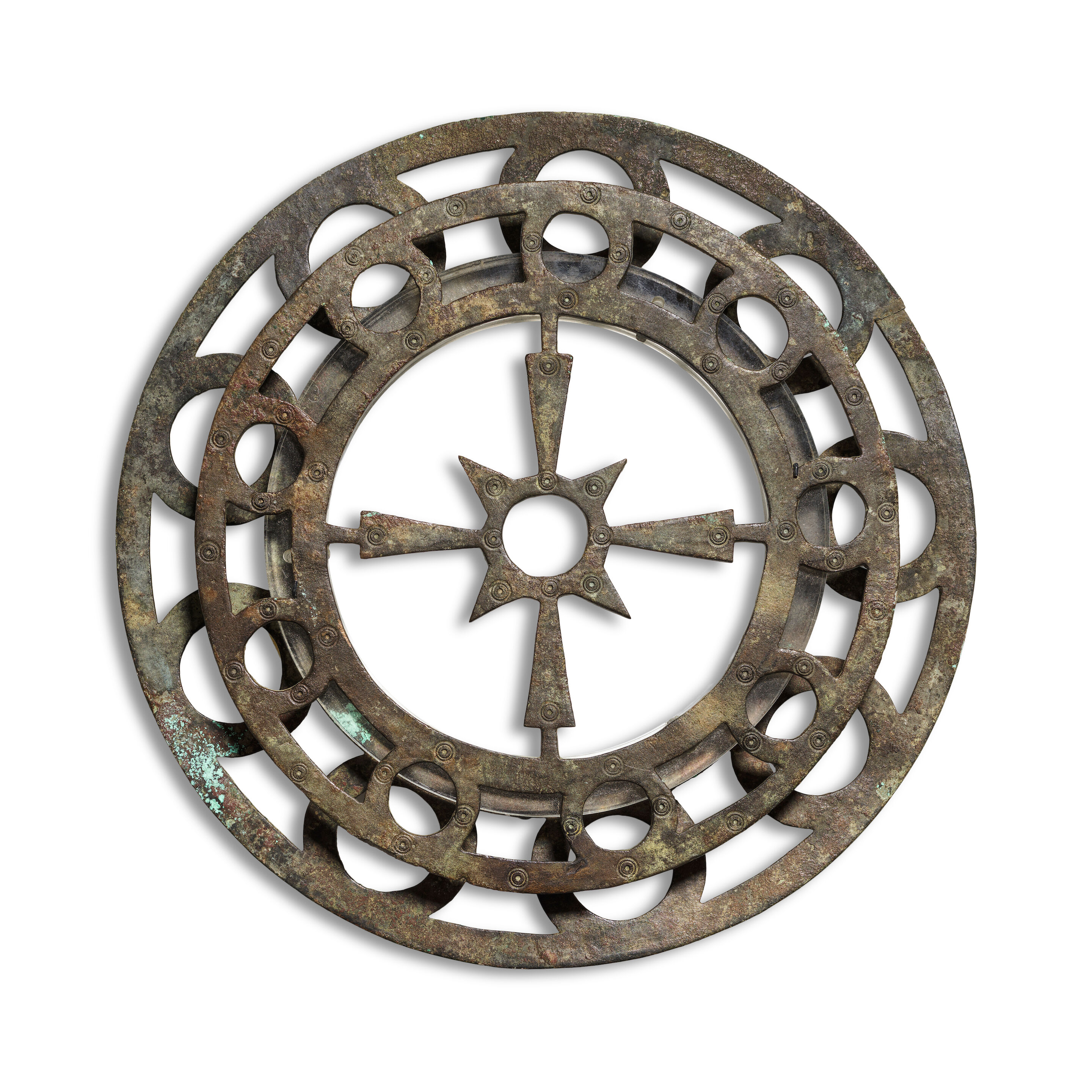 A Byzantine bronze two-tiered polycandelon