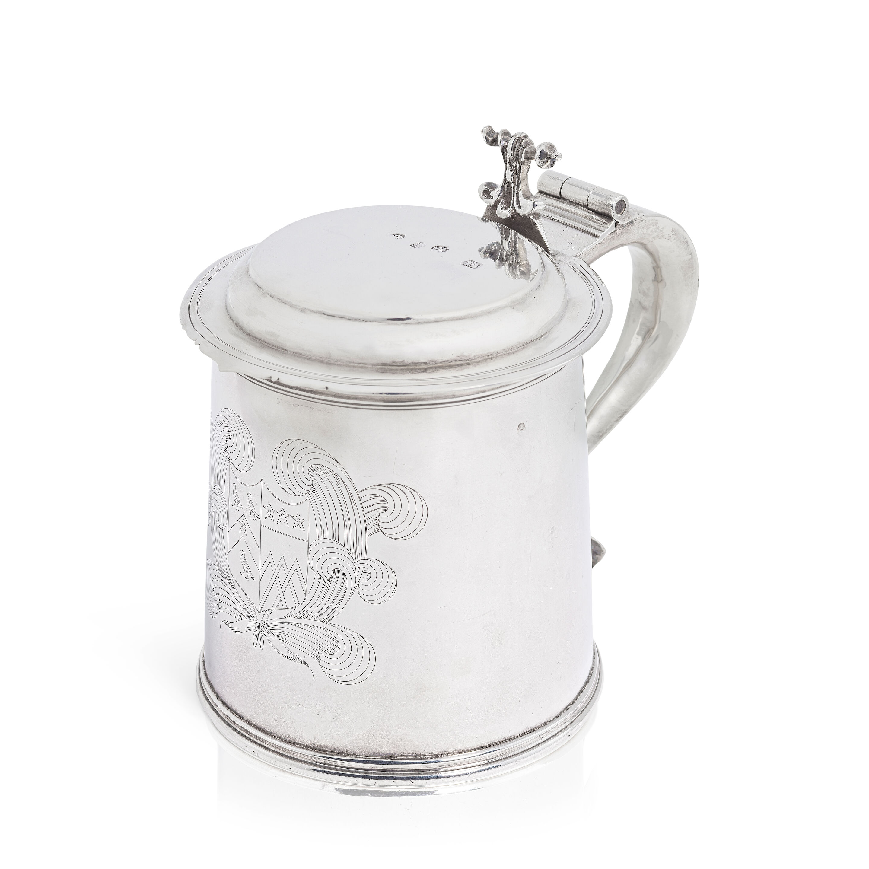 A Charles II silver tankard maker's mark TL, possibly Timothy Ley (Lee), London 1674