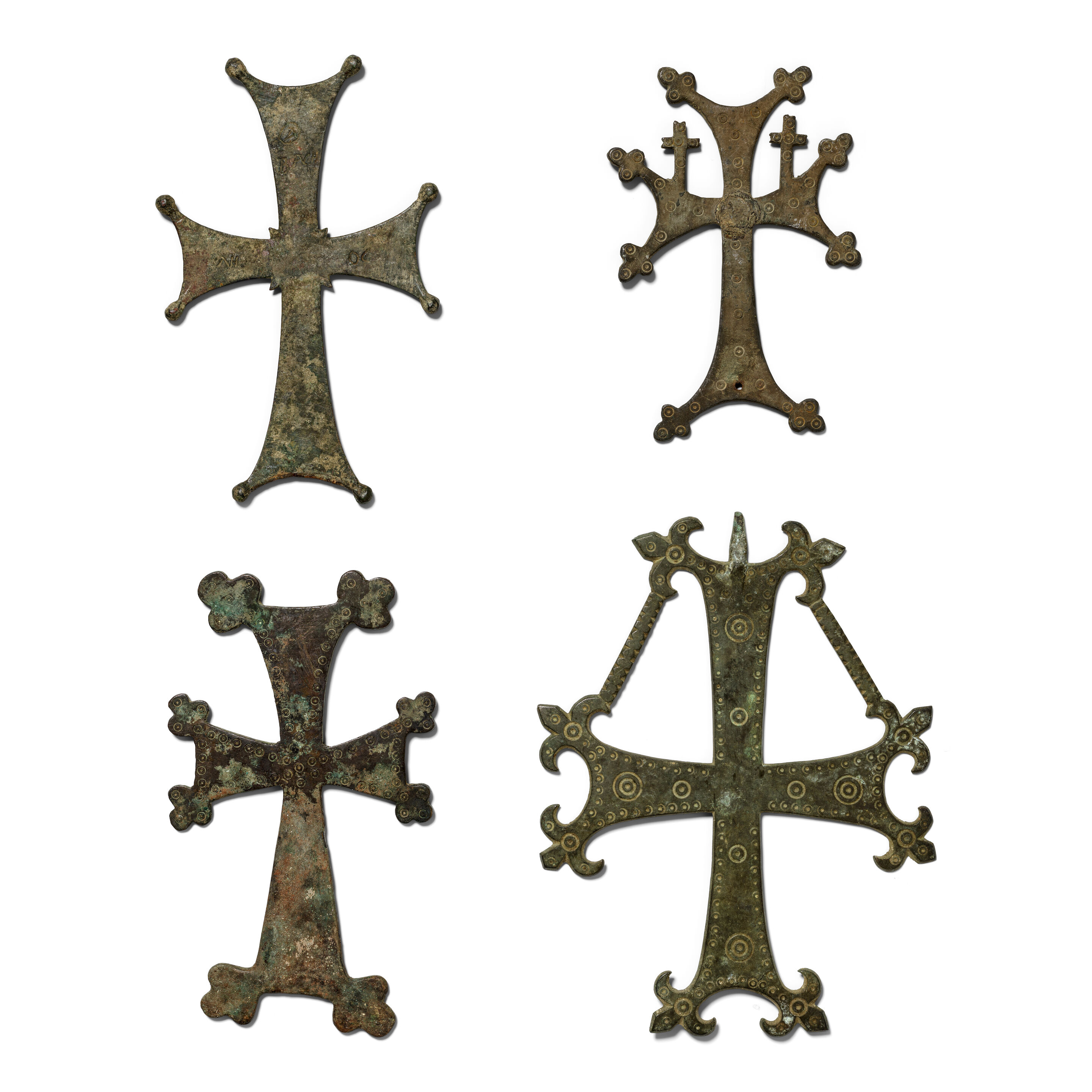 Four Byzantine bronze crosses 4