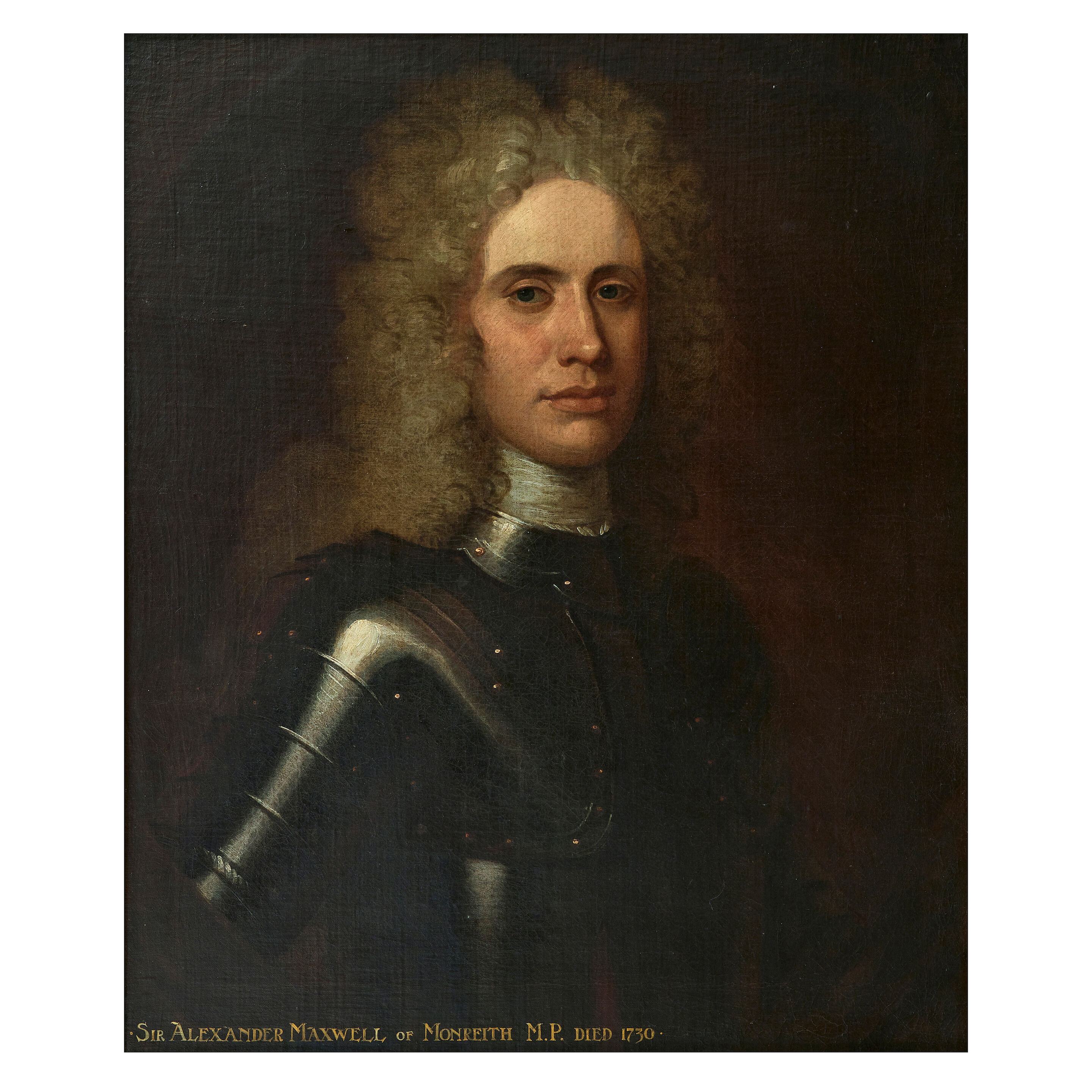 Half length, in armour, within a painted oval
